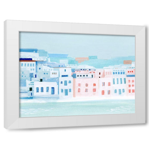 Fishing Town I White Modern Wood Framed Art Print by Popp, Grace