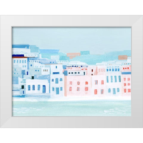 Fishing Town I White Modern Wood Framed Art Print by Popp, Grace