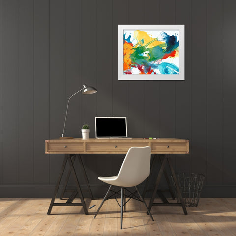 Primary Abstract I White Modern Wood Framed Art Print by Vess, June Erica