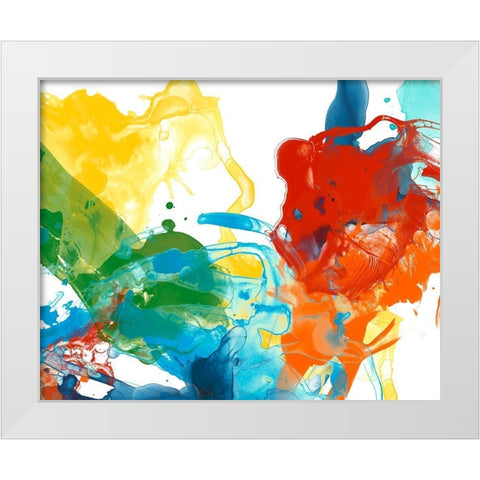 Primary Abstract II White Modern Wood Framed Art Print by Vess, June Erica
