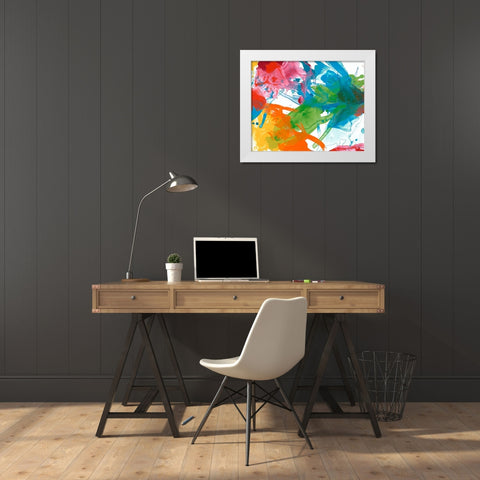 Primary Abstract III White Modern Wood Framed Art Print by Vess, June Erica