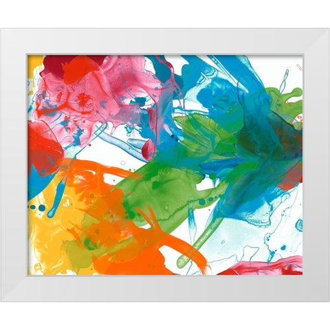 Primary Abstract III White Modern Wood Framed Art Print by Vess, June Erica