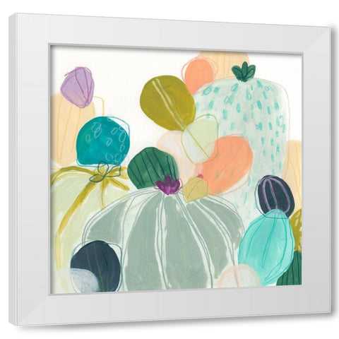 Candy Cactus I White Modern Wood Framed Art Print by Vess, June Erica