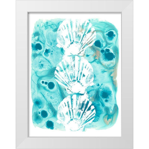 Seaside Shapes I White Modern Wood Framed Art Print by Vess, June Erica