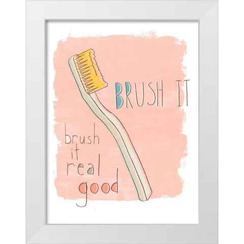 Potty Pun III White Modern Wood Framed Art Print by Vess, June Erica