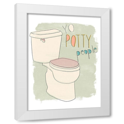 Potty Pun IV White Modern Wood Framed Art Print by Vess, June Erica