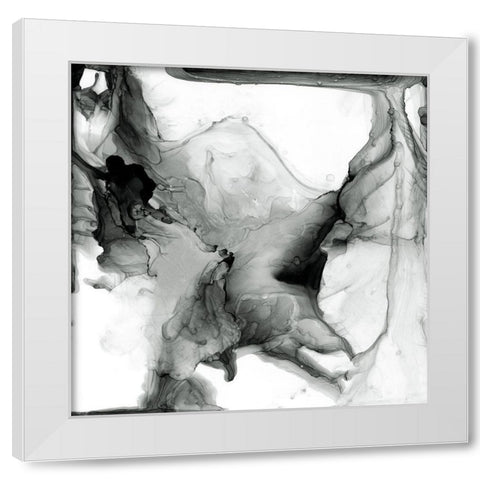 Ebony Plume I White Modern Wood Framed Art Print by Goldberger, Jennifer