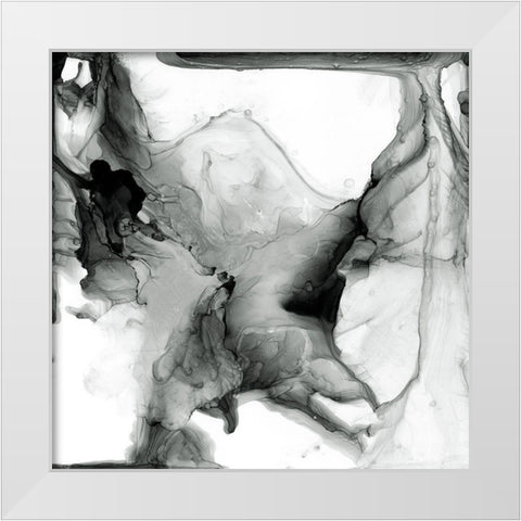 Ebony Plume I White Modern Wood Framed Art Print by Goldberger, Jennifer