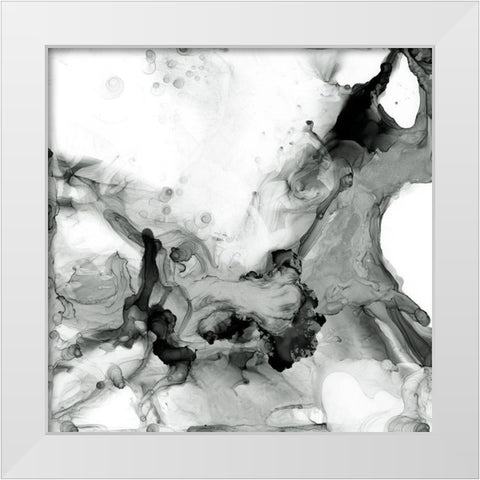 Ebony Plume II White Modern Wood Framed Art Print by Goldberger, Jennifer