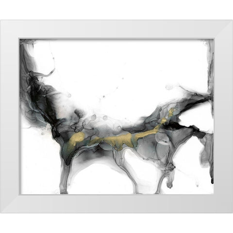Golden Precipice II White Modern Wood Framed Art Print by Goldberger, Jennifer