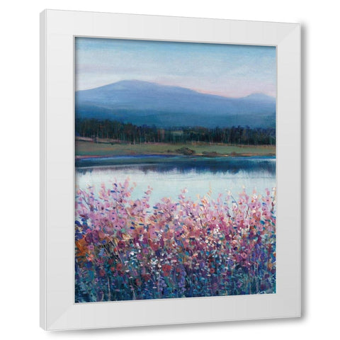 Lakeside Mountain I White Modern Wood Framed Art Print by OToole, Tim