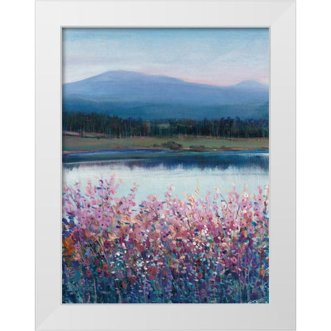 Lakeside Mountain I White Modern Wood Framed Art Print by OToole, Tim