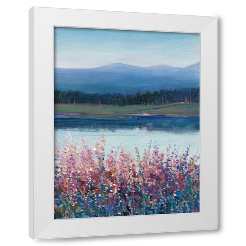 Lakeside Mountain II White Modern Wood Framed Art Print by OToole, Tim