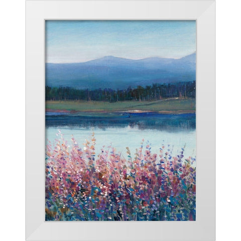 Lakeside Mountain II White Modern Wood Framed Art Print by OToole, Tim