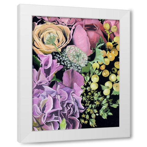 Floral on Black III White Modern Wood Framed Art Print by Wang, Melissa