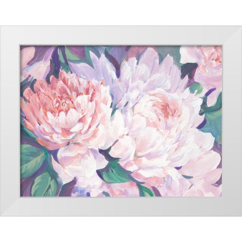 Peonies in Bloom I White Modern Wood Framed Art Print by OToole, Tim