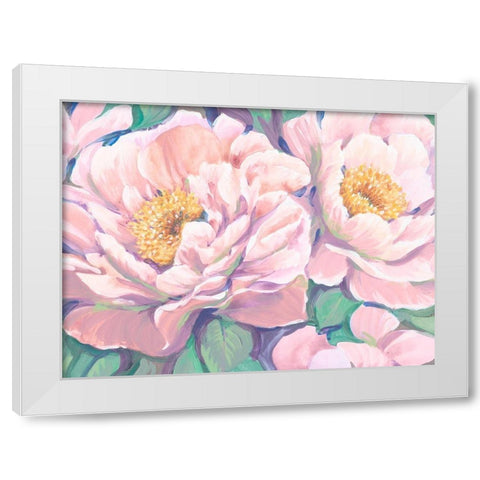 Peonies in Bloom II White Modern Wood Framed Art Print by OToole, Tim