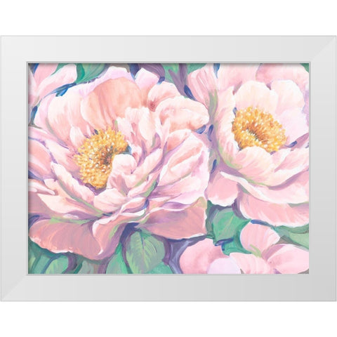 Peonies in Bloom II White Modern Wood Framed Art Print by OToole, Tim