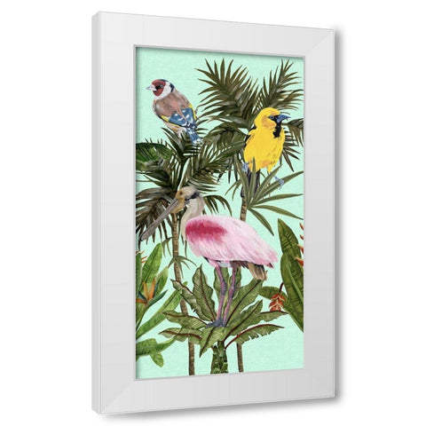 Birds Paradise II White Modern Wood Framed Art Print by Wang, Melissa