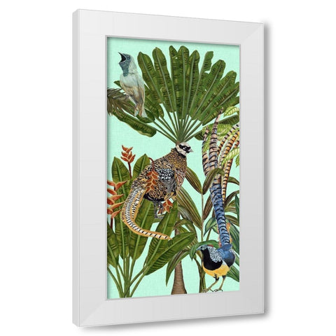 Birds Paradise III White Modern Wood Framed Art Print by Wang, Melissa