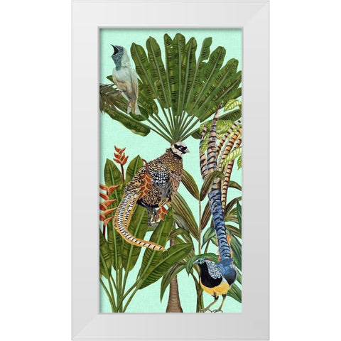 Birds Paradise III White Modern Wood Framed Art Print by Wang, Melissa