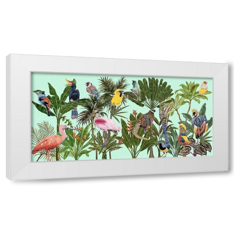 Birds Paradise V White Modern Wood Framed Art Print by Wang, Melissa