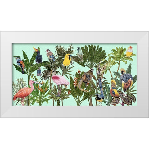 Birds Paradise V White Modern Wood Framed Art Print by Wang, Melissa