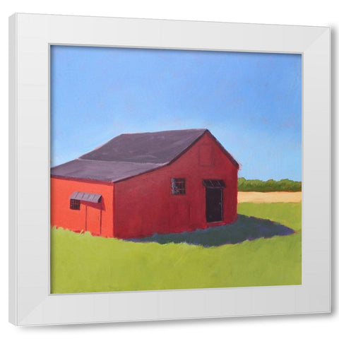 Primary Barns V White Modern Wood Framed Art Print by Young, Carol