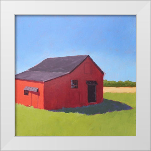 Primary Barns V White Modern Wood Framed Art Print by Young, Carol