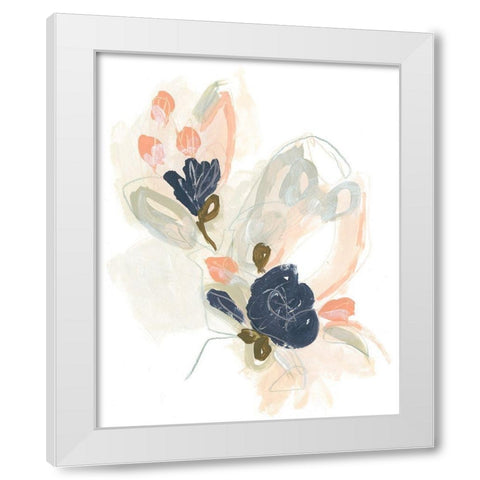Posy Projection I White Modern Wood Framed Art Print by Vess, June Erica
