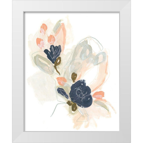 Posy Projection I White Modern Wood Framed Art Print by Vess, June Erica