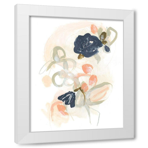 Posy Projection II White Modern Wood Framed Art Print by Vess, June Erica