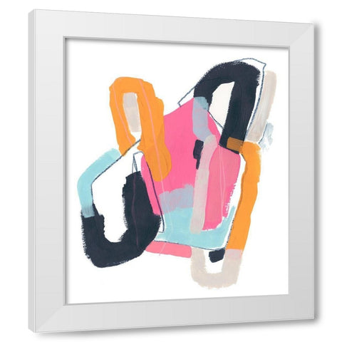 Chain Link Abstract I White Modern Wood Framed Art Print by Vess, June Erica