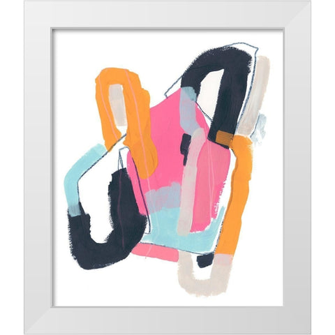 Chain Link Abstract I White Modern Wood Framed Art Print by Vess, June Erica
