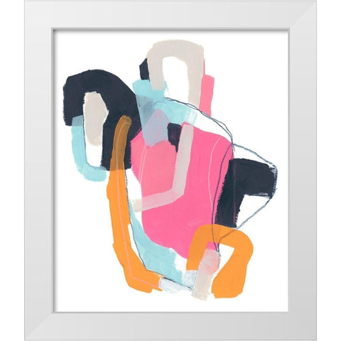 Chain Link Abstract II White Modern Wood Framed Art Print by Vess, June Erica