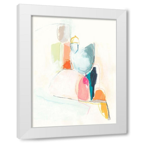 Factotum I White Modern Wood Framed Art Print by Vess, June Erica