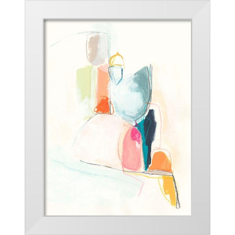 Factotum I White Modern Wood Framed Art Print by Vess, June Erica