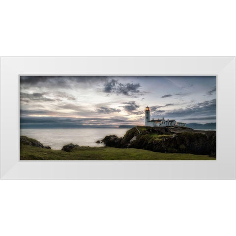Lighthouse Panorama White Modern Wood Framed Art Print by Head, Danny