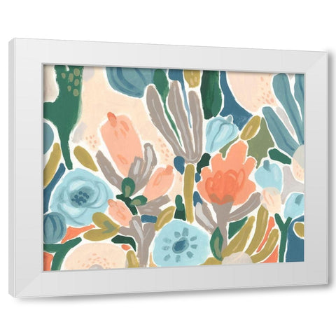 Meadow Gala I White Modern Wood Framed Art Print by Vess, June Erica