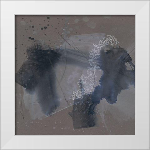 Matrix Pathways II White Modern Wood Framed Art Print by Goldberger, Jennifer