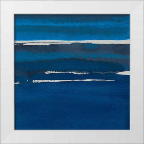 Sapphire Horizon I White Modern Wood Framed Art Print by Delamater, Rob