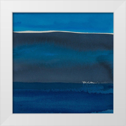 Sapphire Horizon II White Modern Wood Framed Art Print by Delamater, Rob