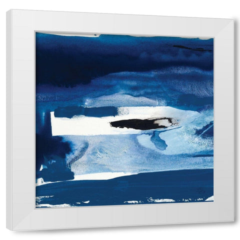 Custom Blue Amore II White Modern Wood Framed Art Print by Jasper, Sisa