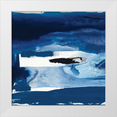 Custom Blue Amore II White Modern Wood Framed Art Print by Jasper, Sisa