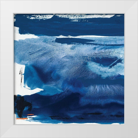Custom Blue Amore III White Modern Wood Framed Art Print by Jasper, Sisa