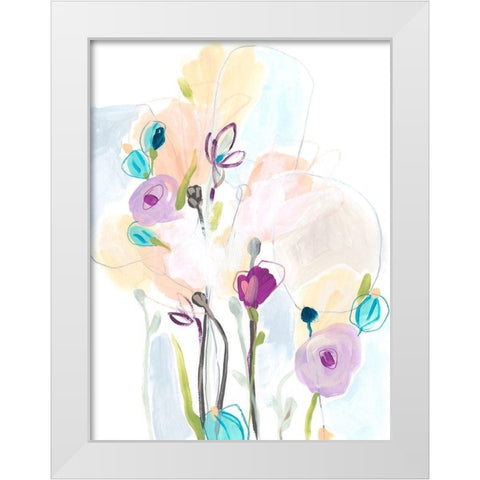 Scattershot Garden II White Modern Wood Framed Art Print by Vess, June Erica