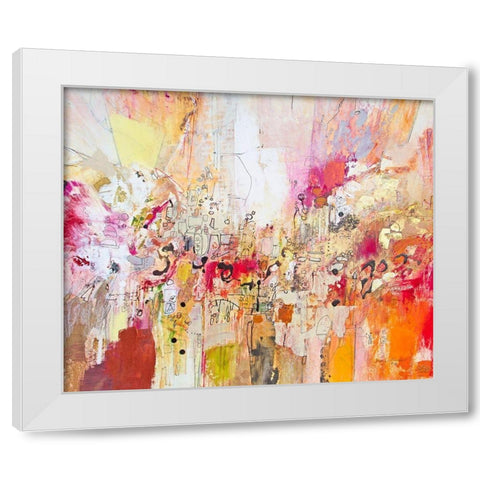 Red, White and Gold I White Modern Wood Framed Art Print by Gardner, Jennifer