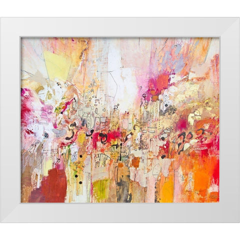 Red, White and Gold I White Modern Wood Framed Art Print by Gardner, Jennifer