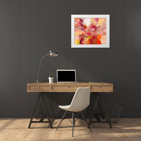 Red, White and Gold IV White Modern Wood Framed Art Print by Gardner, Jennifer