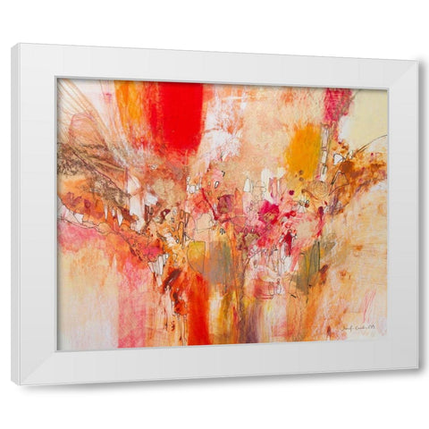 Red, White and Gold V White Modern Wood Framed Art Print by Gardner, Jennifer